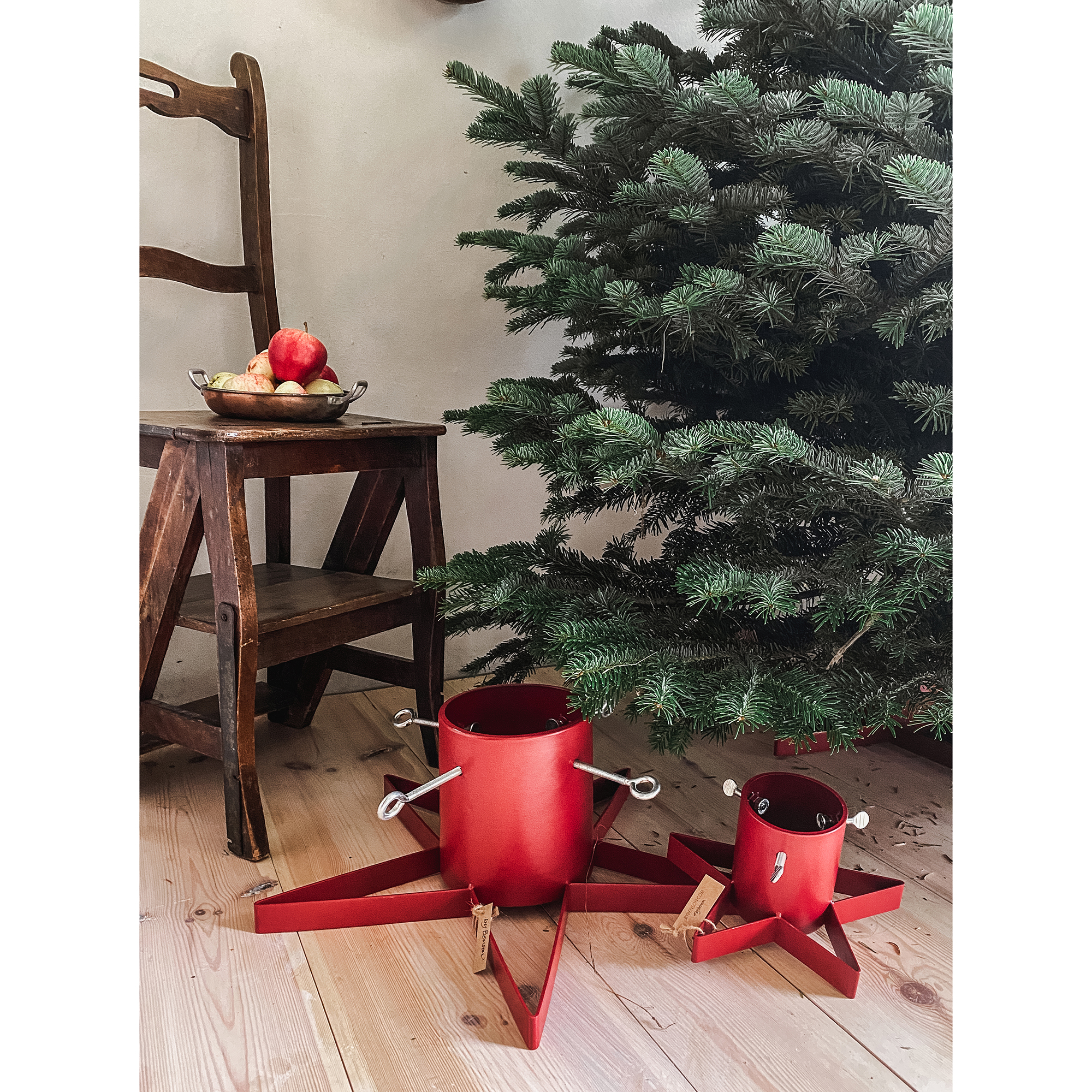 Julgransfot Stand Star - Röd Röd