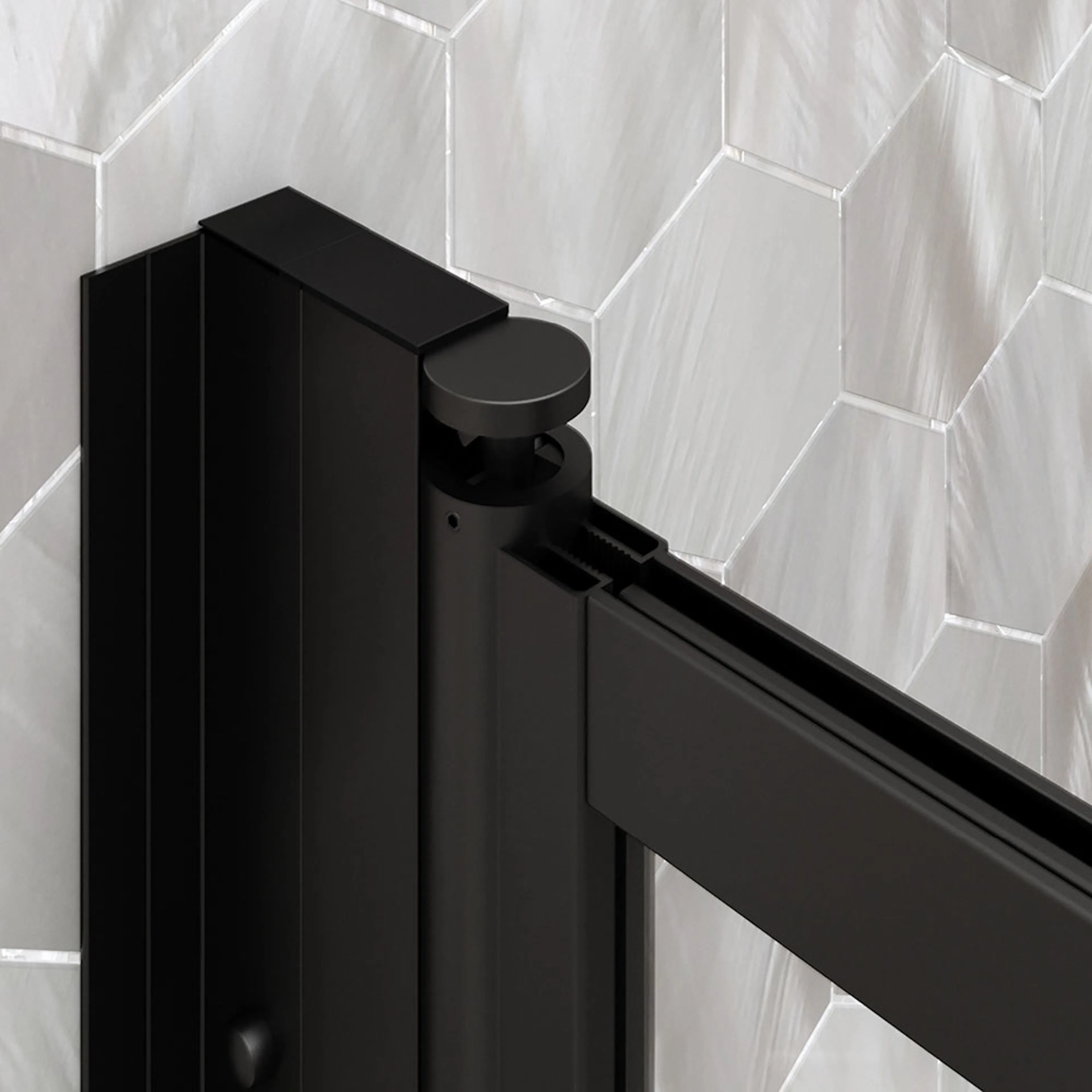 Distansprofil Hietakari för Duschvägg Bläk Vändbar/Vikbar Svart