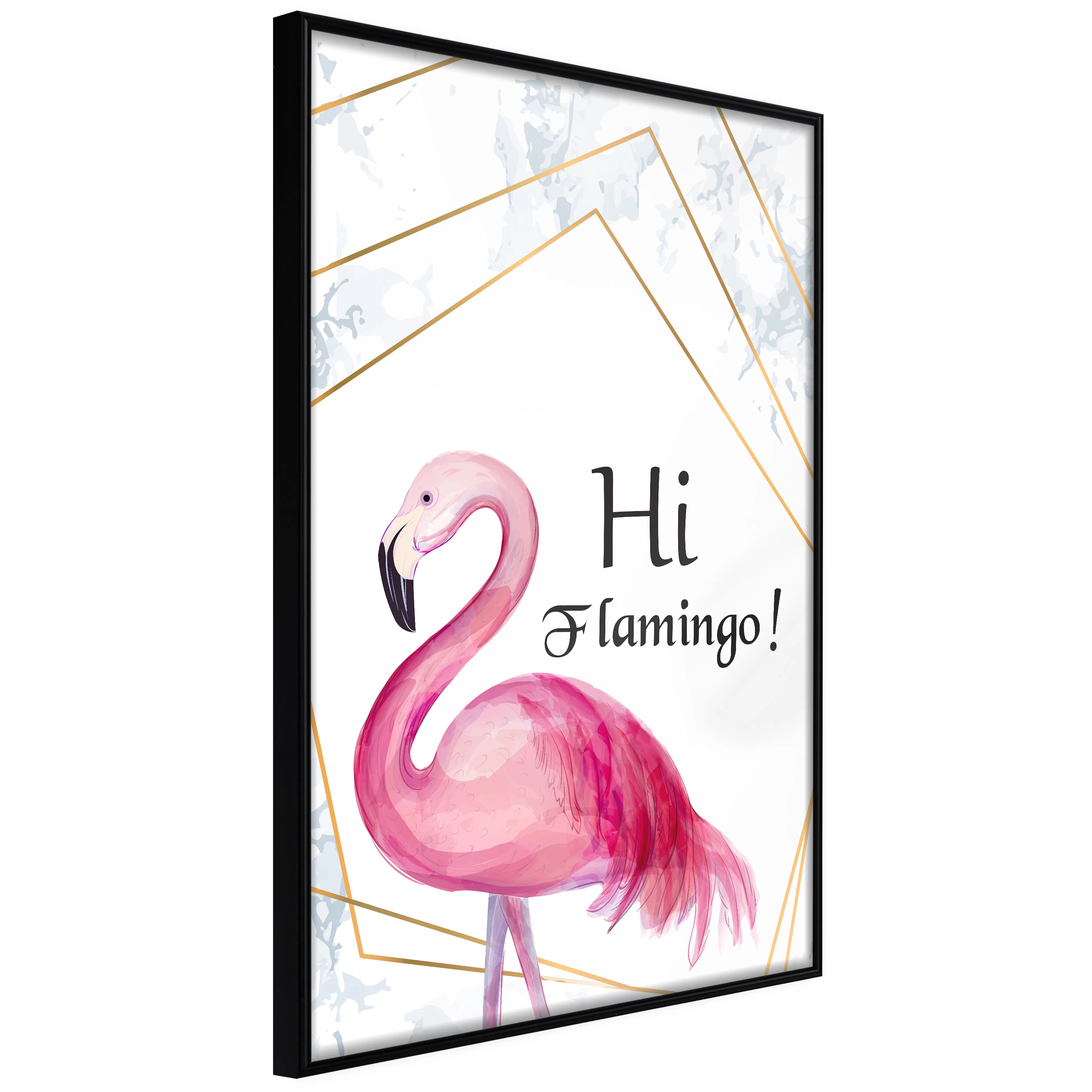 Affisch - Hi Flamingo! [Poster] 40x60 Svart ram, 40x60 cm