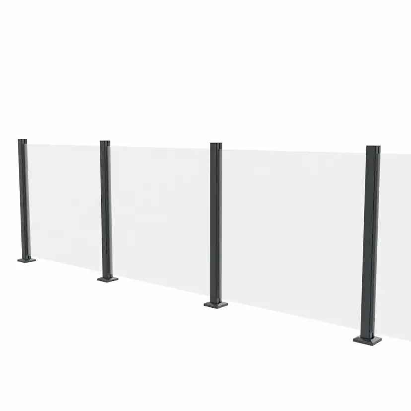 Glas Landskap Härdat 6 Mm Glasräcke Alu Antracit Cc 100 Cm