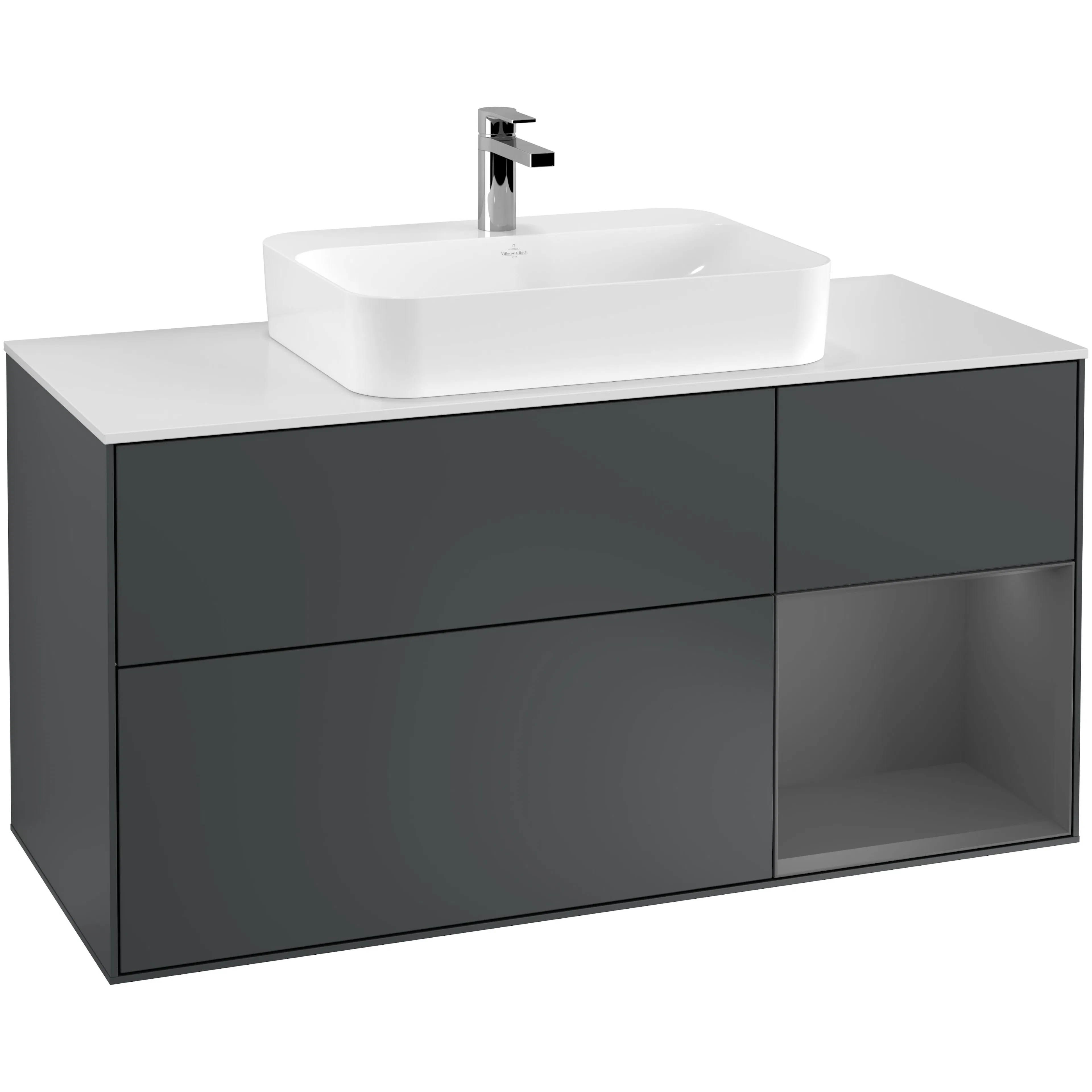 Tvättställsskåp Villeroy & Boch Finion med 3 Lådor Hylla och Bänkskiva för Ytmonterat Tvättställ