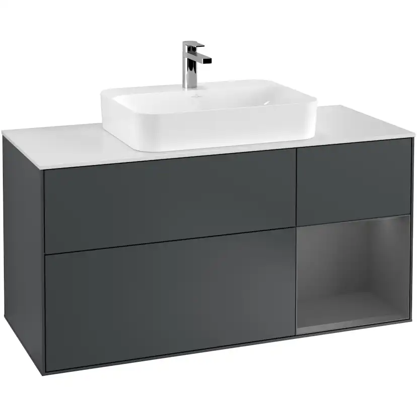 Tvättställsskåp Villeroy & Boch Finion med 3 Lådor Hylla och Bänkskiva för Ytmonterat Tvättställ