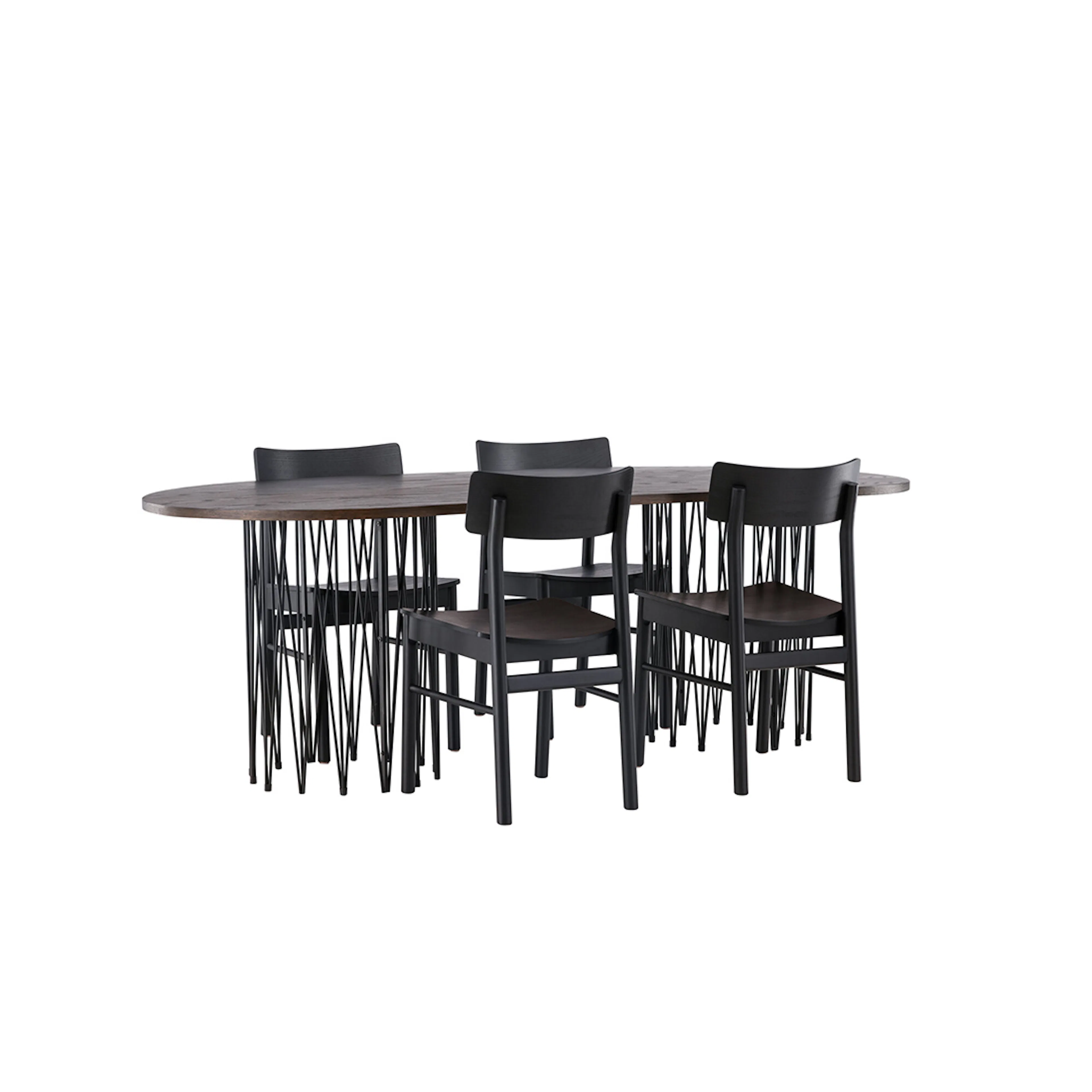 Matgrupp Venture Home Stone oval med 4st Montros Matstolar