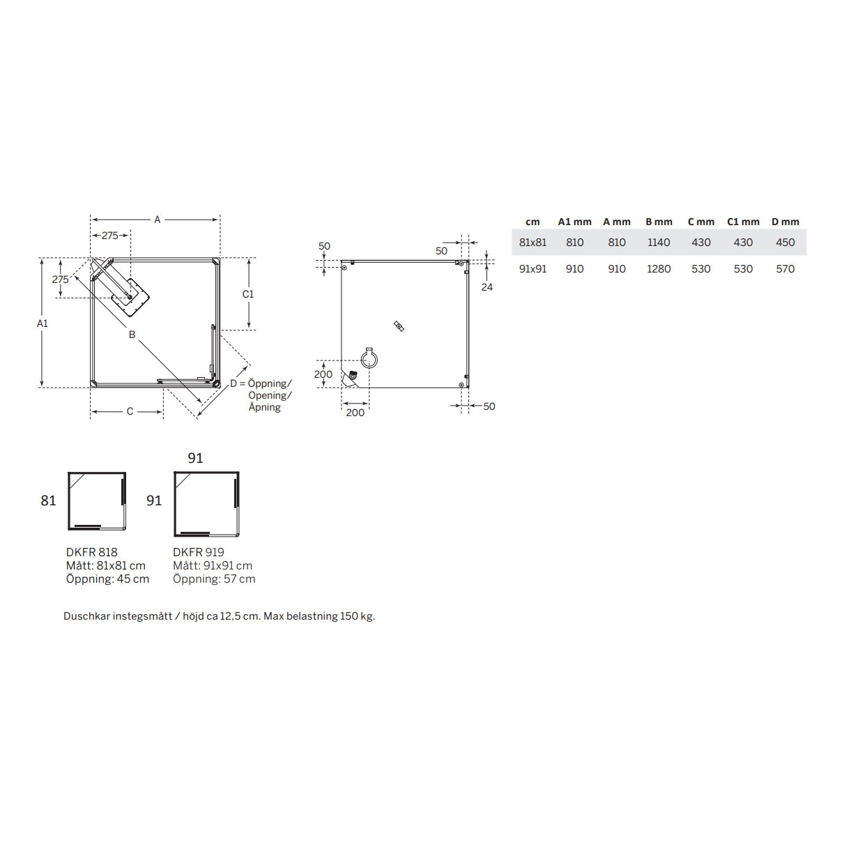 Duschkabin Macro Design Flow Rak med Blandare