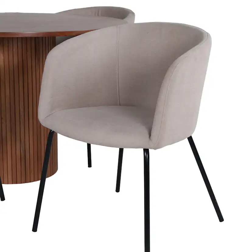 Matbord Venture Home Bianca och 4 Bergen Matstol Venture Homear i Polyester