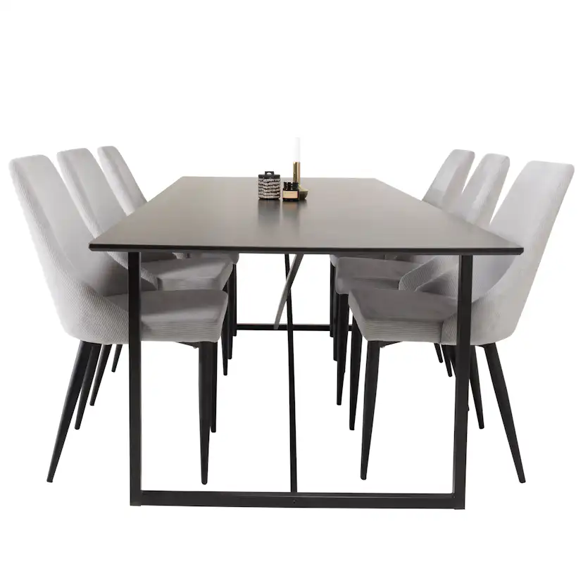 Matgrupp Venture Home Palaba med 6 Laura Stolar Svart