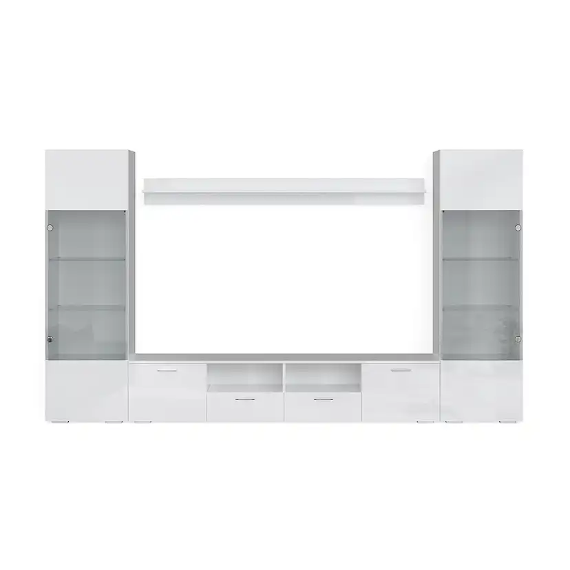 TV-Möbelset In Living Mellon Vit TV-Bänk & Hyllor 260cm