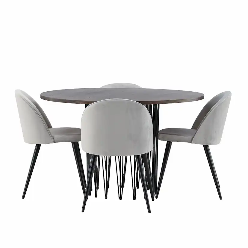 Matgrupp furniture/fashion Stone med 4 Velvet Stolar