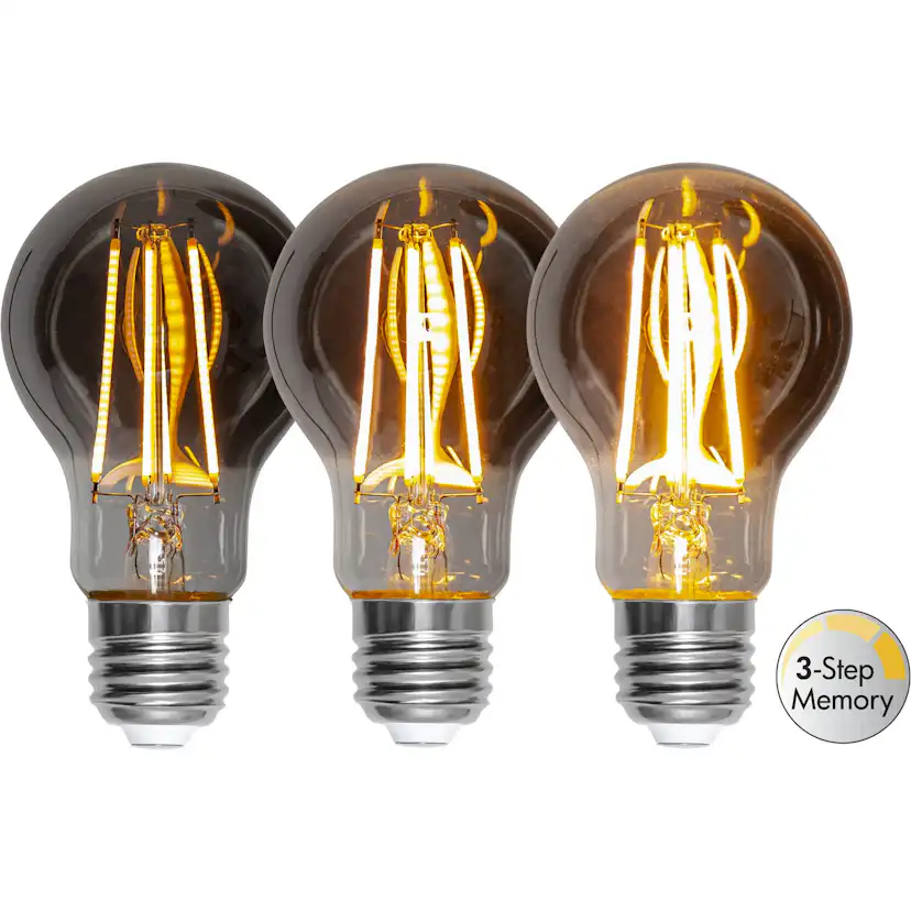 LED-Lampa Star Trading Soft Glow Smoke 3-step memory E27 A60