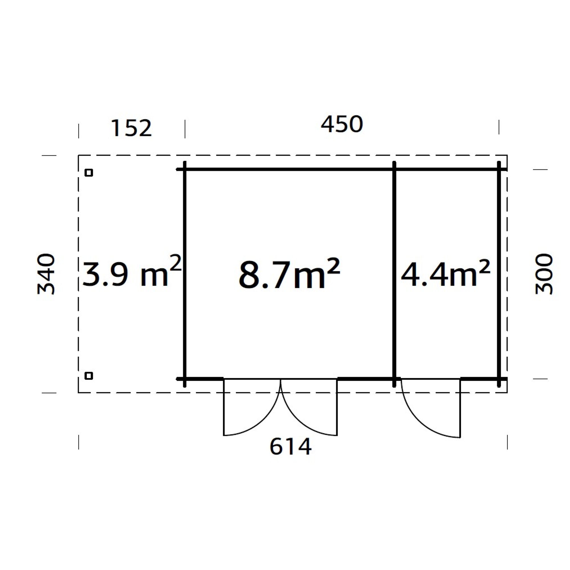 Ella 13,1+3,9 m2 Grå dippad