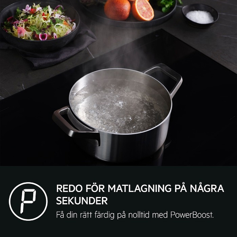 Induktionshäll AEG TN64IA00FB 5000 Basic Svart Med Automatisk Justering Av Fläkt