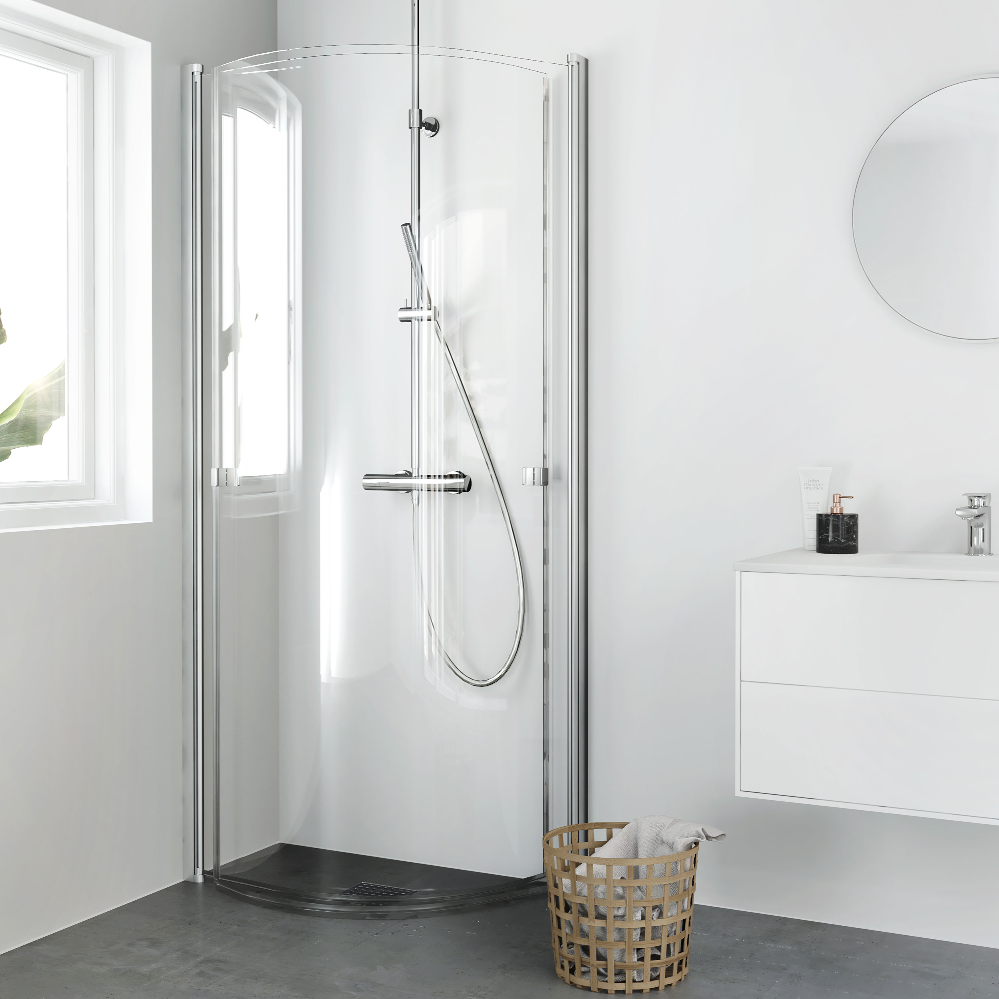 Duschhörna Hafa Igloo Pro U 80x95 Klarglas
