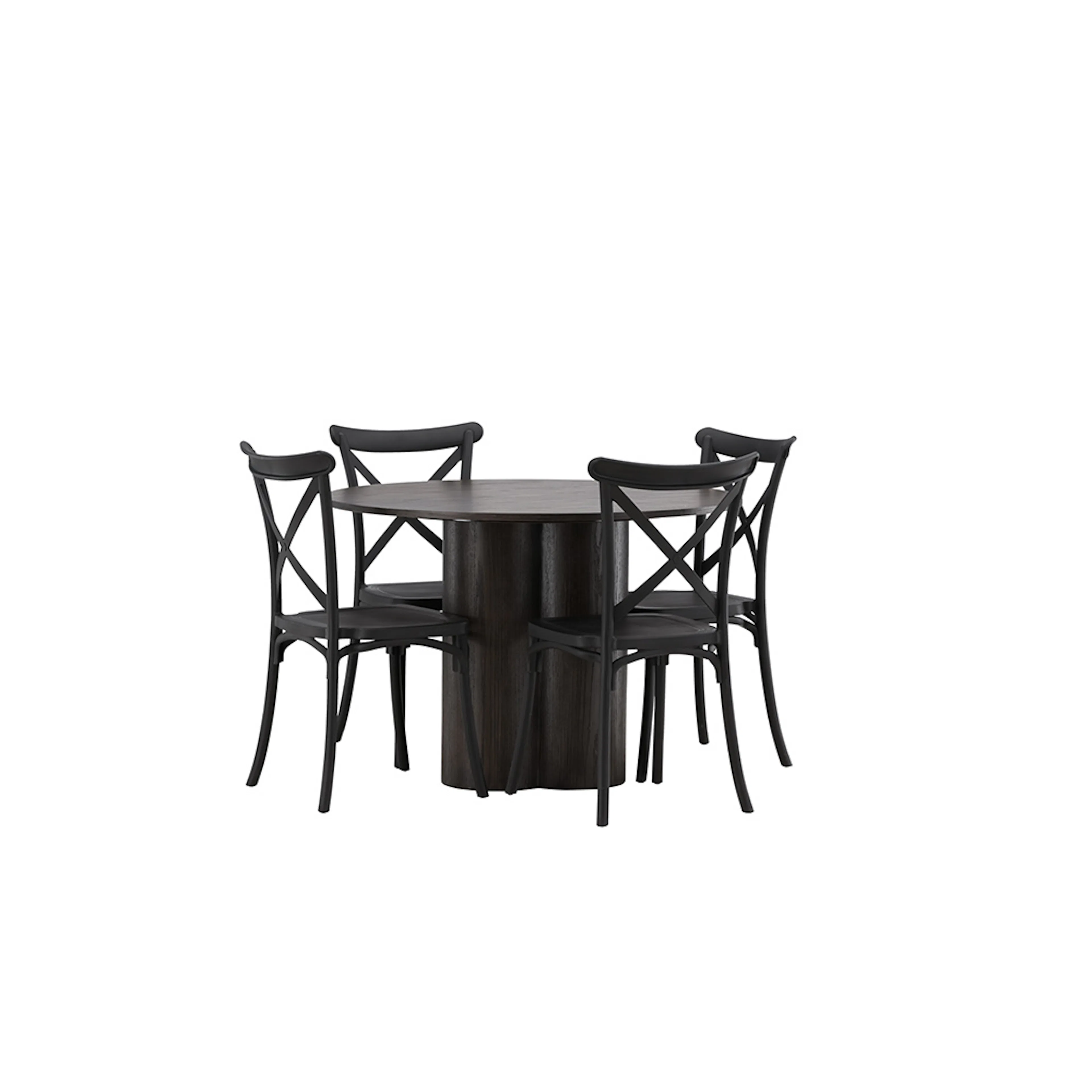 Olivia Dining Table - Mocca / Mocca Veneer +Crosett Dining C Svart/Ek
