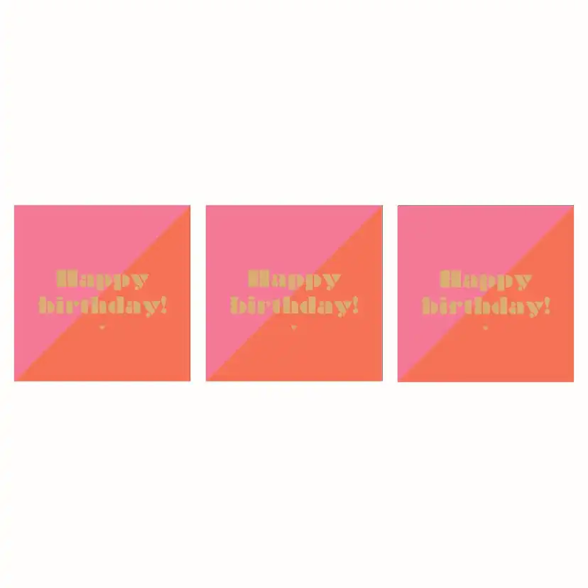 Servett Paperproducts Design Happy Birthday by Art Card 33x33 cm 3 st 20-pack
