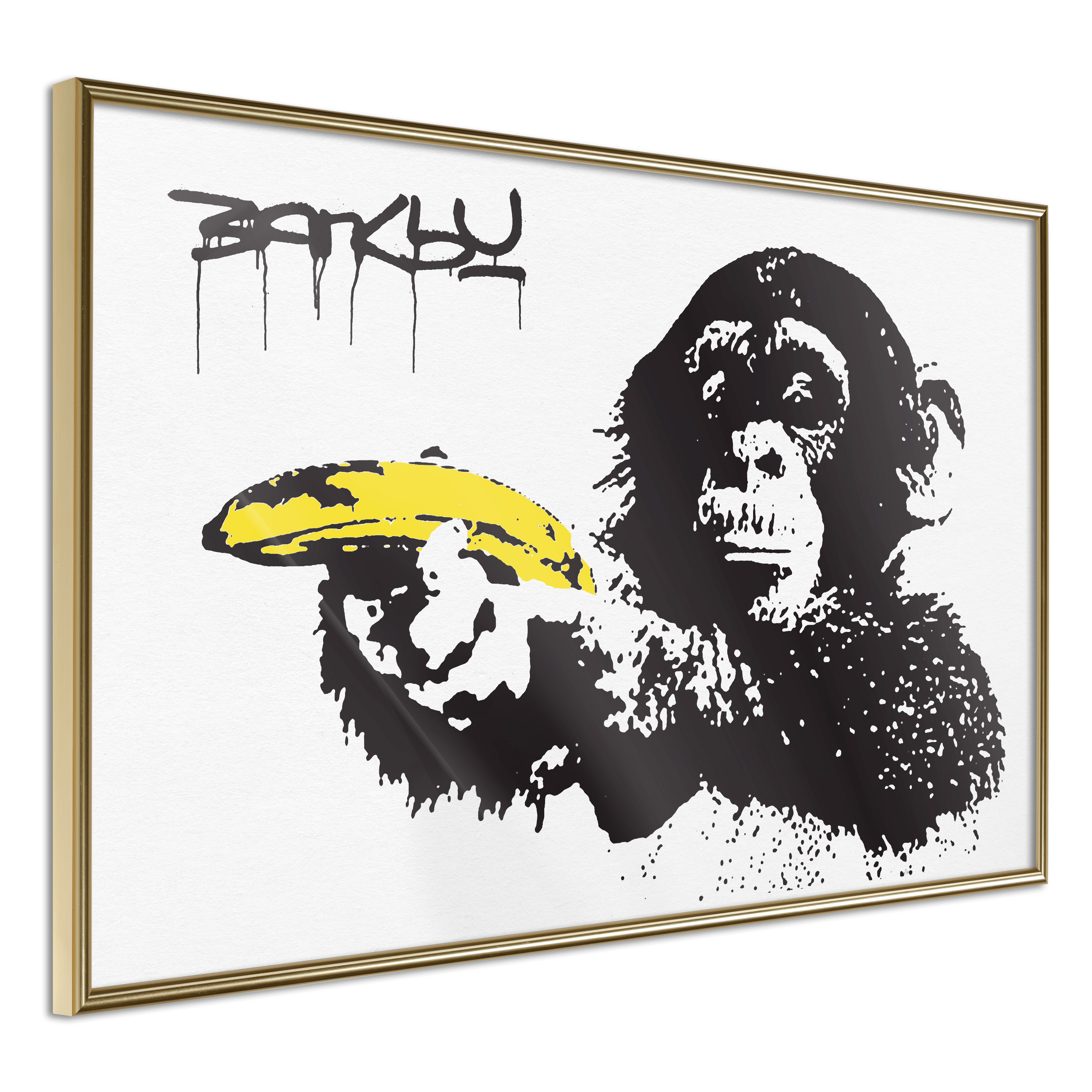 Affisch - Banana Gun [Poster] 60x40 Guld ram, 60x40 cm