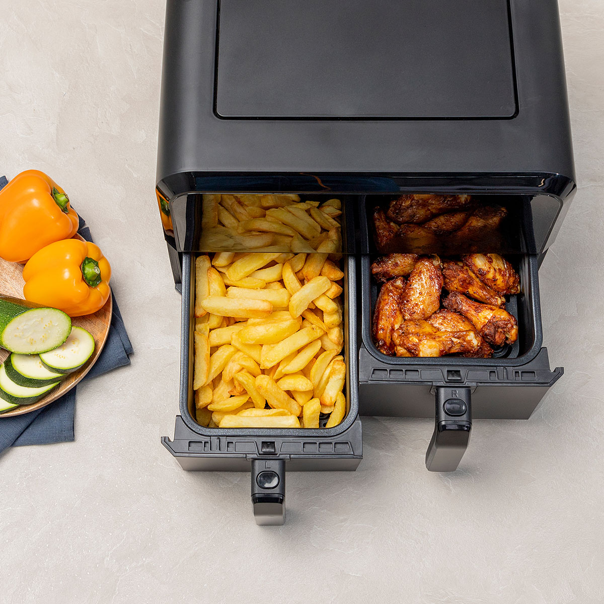 Luftfritös Princess Med Dubbla Korgar 2X4L 2400W 182068
