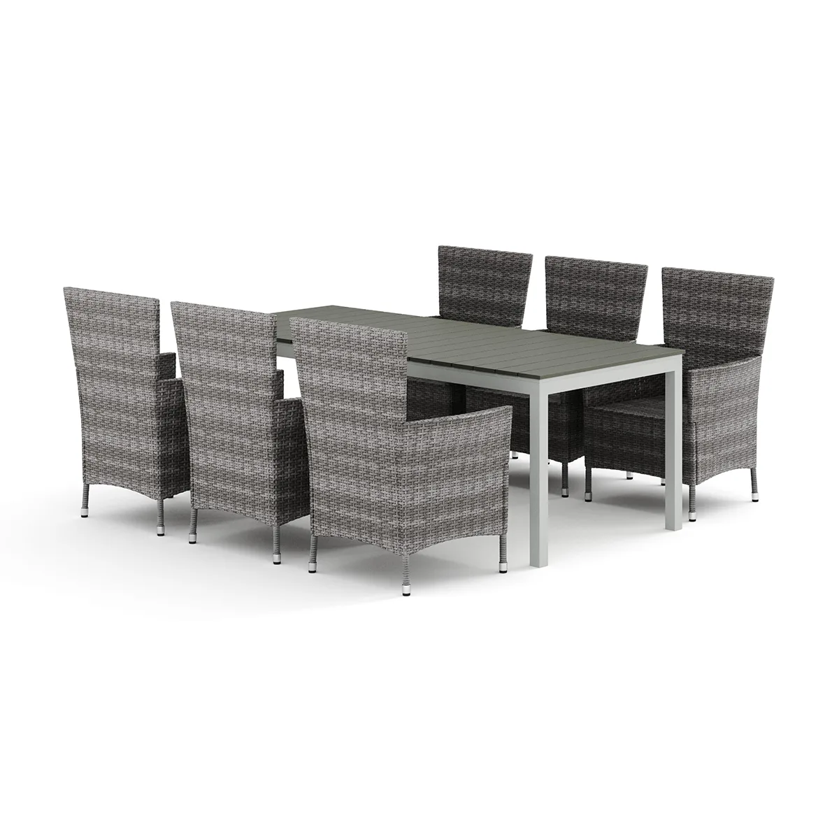 Trädgårdsgrupp Comfort Garden Tunis utomhus matgrupp förlängningsbart 205/305x90 cm med 6 Thor Trädgårdsfåtölj