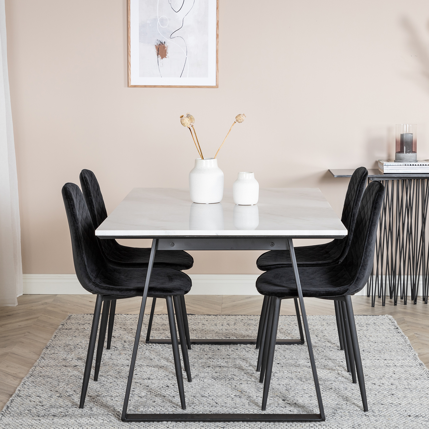 Matgrupp Venture Home Estelle 140 med 4 Phoi Stolar