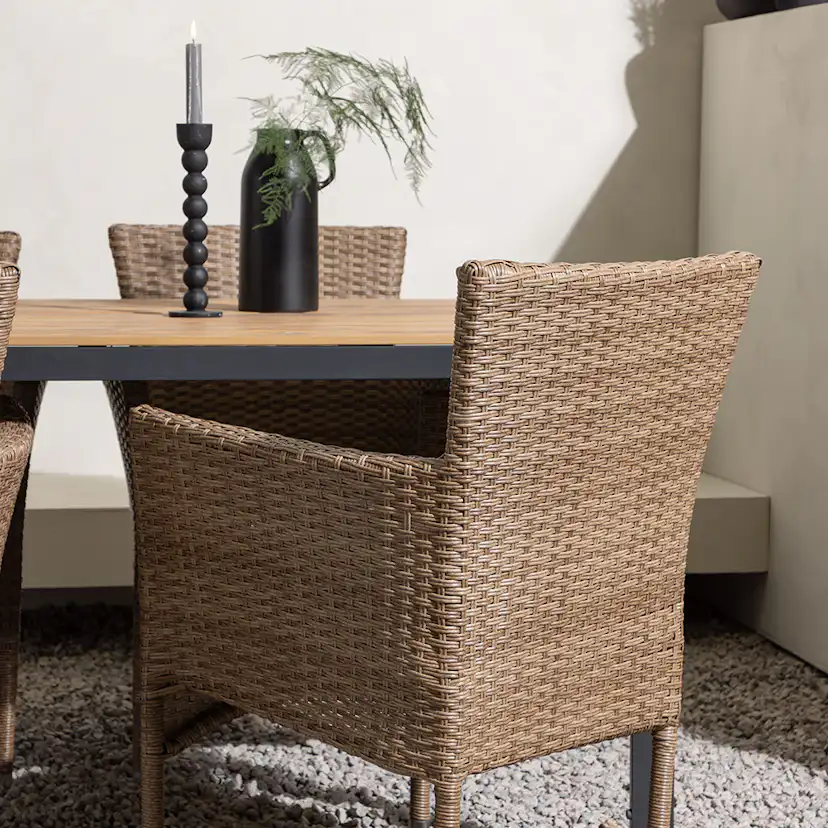 Break Diningtable Alumnium - Black / Nature Rectangular 90*1 Natur