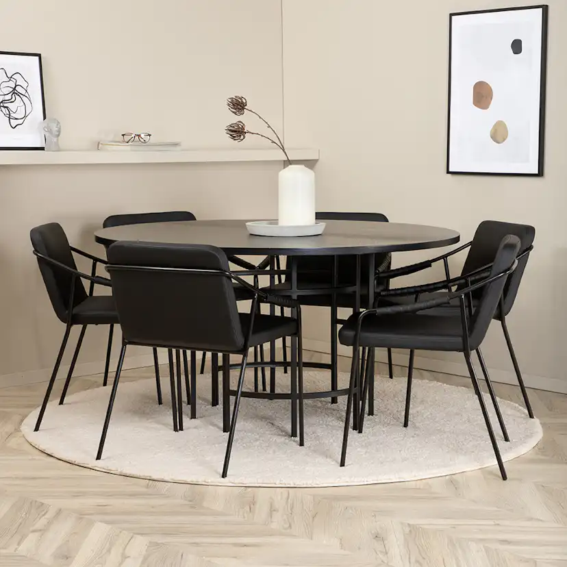 Matgrupp Venture Home Wien med 6 Tjärö Stolar Konstläder