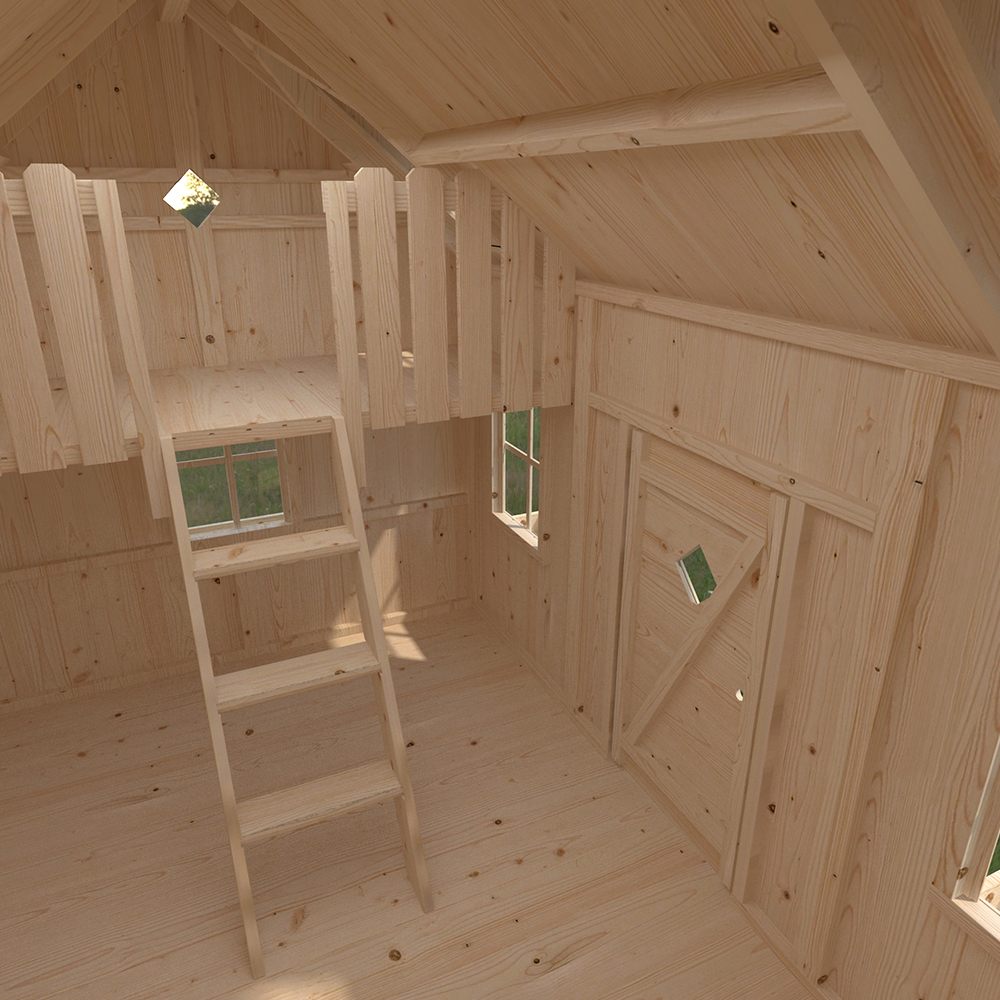 Lekstuga Palmako Marie 5,5 m² Trästuga med Loft