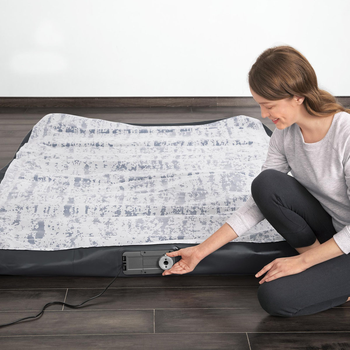 Uppblåsbar Madrass Bestway Tritech Airbed Queen Fashion Flock