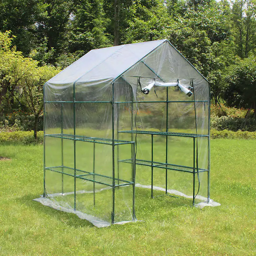 Plastväxthus Metalcraft 8 hyllor Transparent