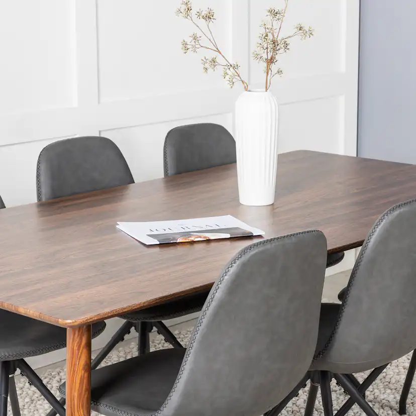 Matgrupp Venture Home Pobbie med 6 Stolar Konstläder