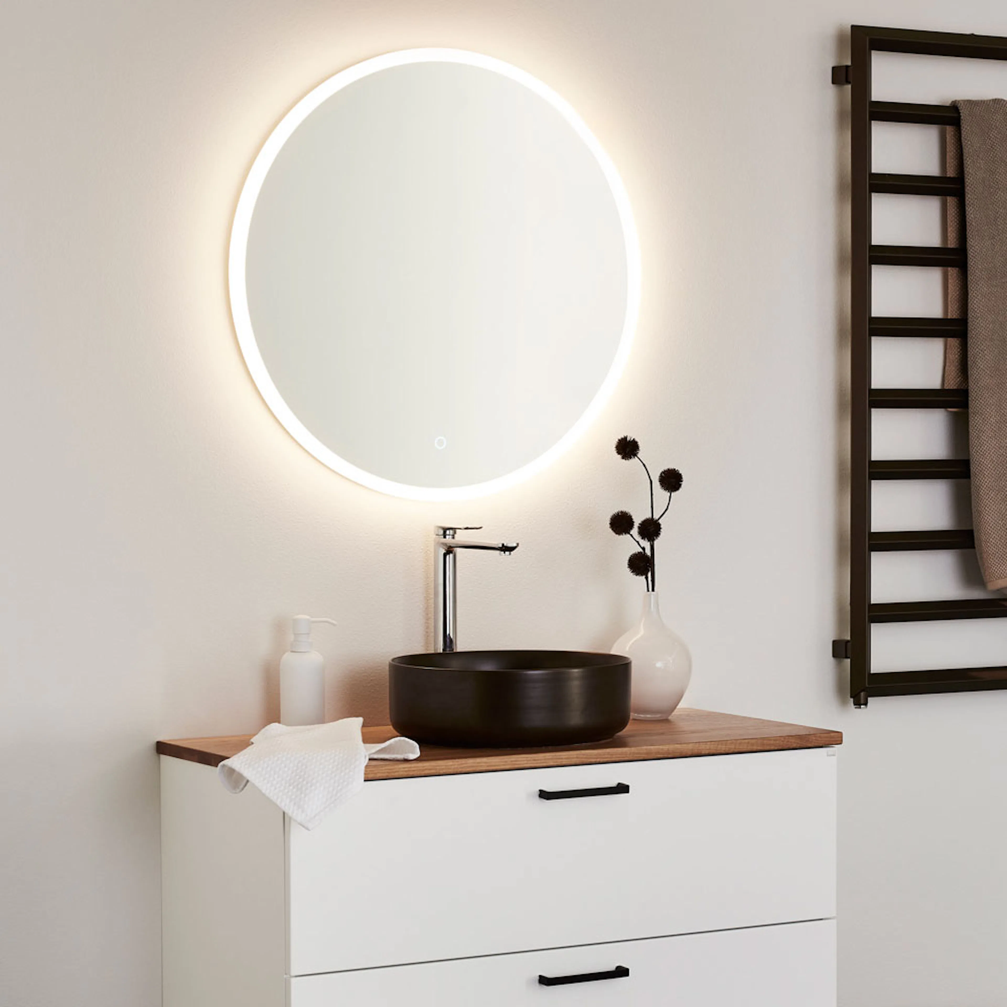 Spegel Hafa Store Rund LED
