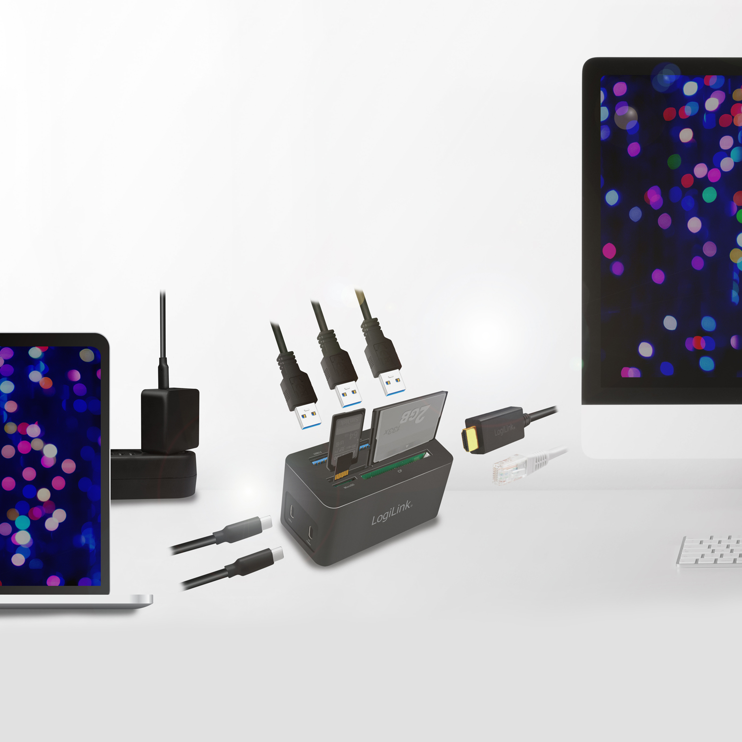 PC-/Mac-minidocka LogiLink HDMI, USB-C, USB