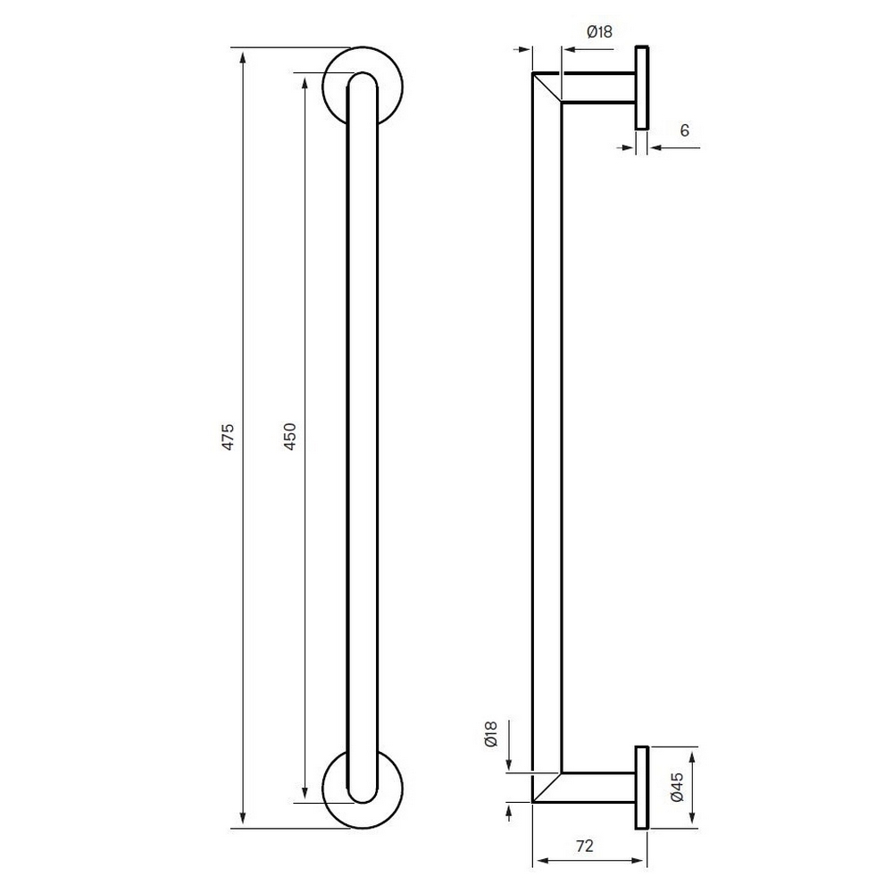 Handduksstång Tapwell TA211 450 mm