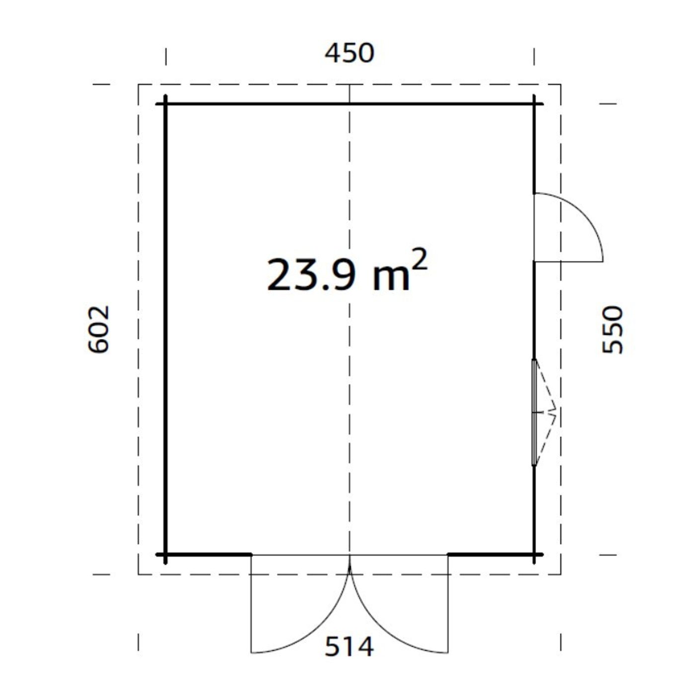 Roger 23,9 m2 with wooden gate Grå dippad