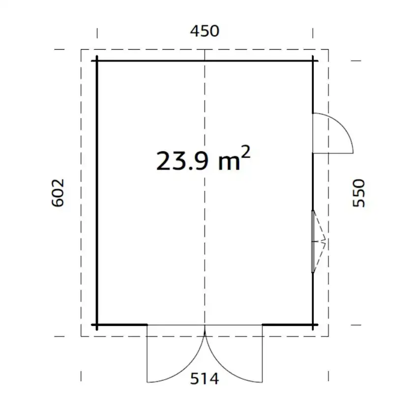 Roger 23,9 m2 with wooden gate Grå dippad