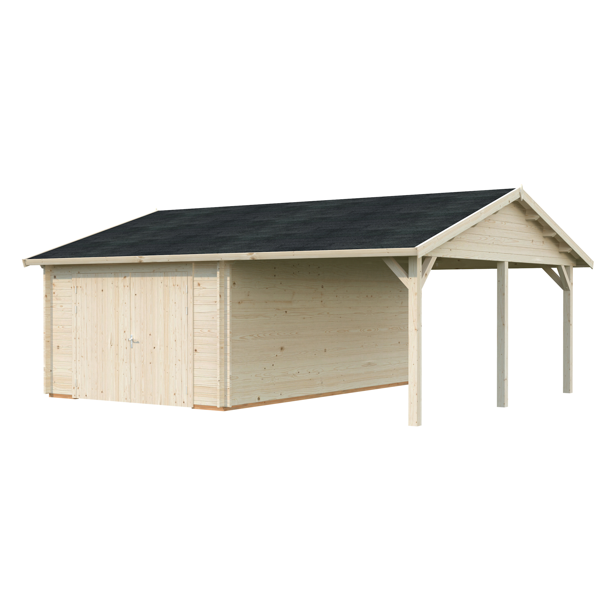 Roger 19,0+16,2 m2 with wooden gate WTDIP Impregnerad transparent