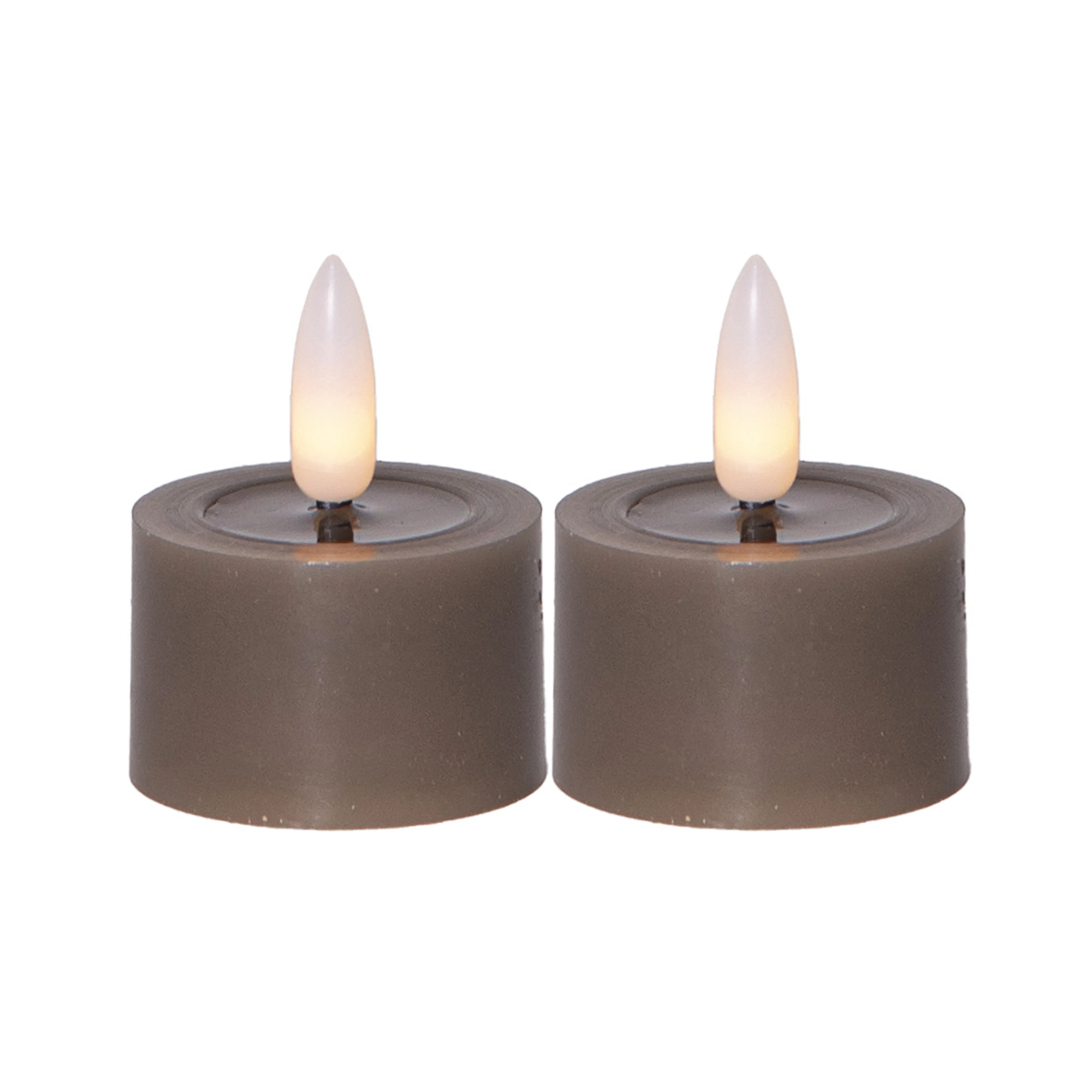 LEDVarmeljus2p Flamme Flow 4x5 cm Mole Brun