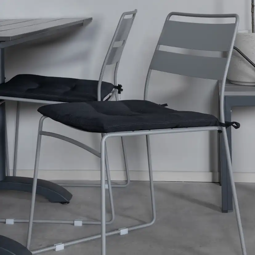 Denver 70*120 Black/Black+Lina Dining Chair - Grey_4 Grå