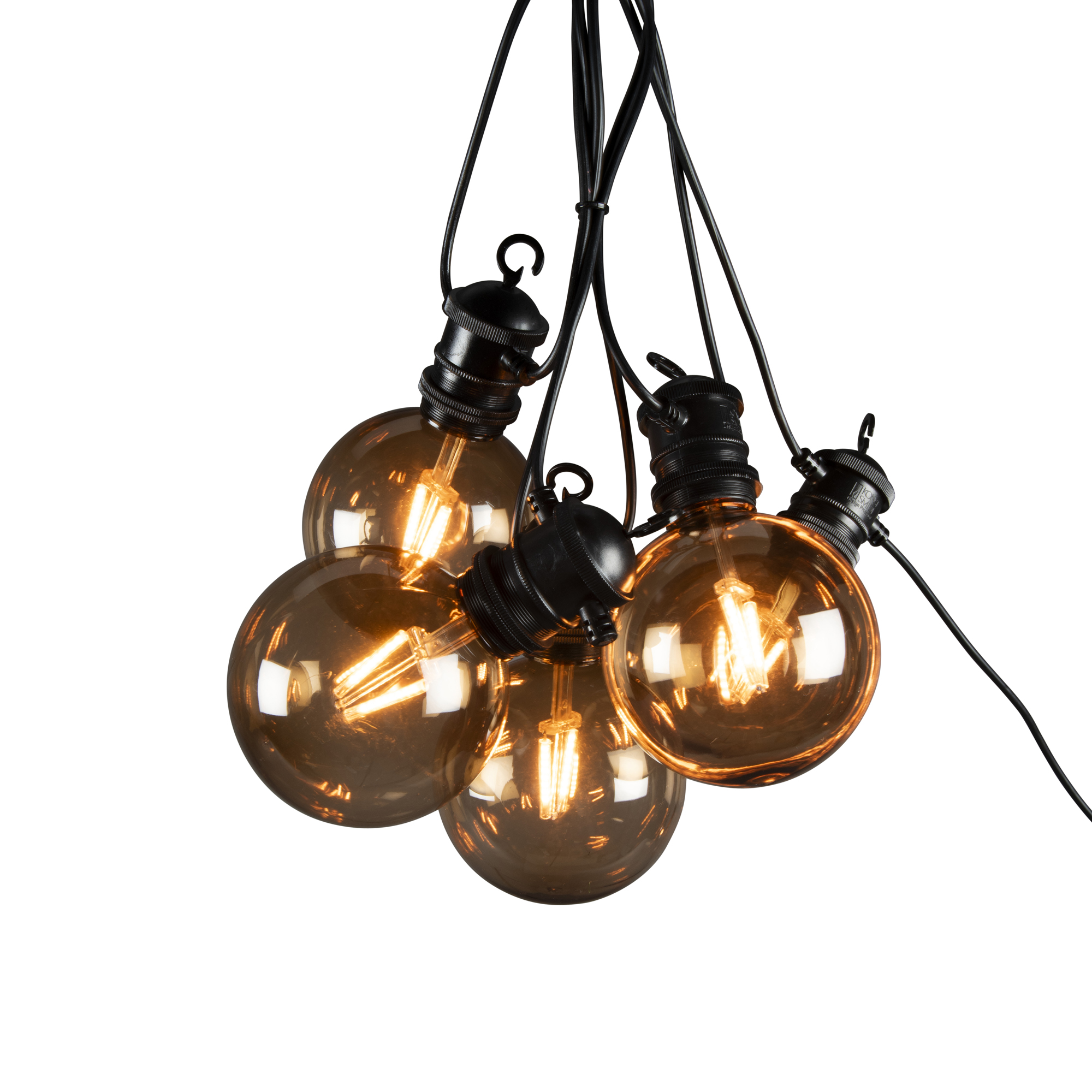 Ljusslinga Gnosjö Konstsmide Partyslinga Startset E27 10st LED-lampor Amber Rökfärgade