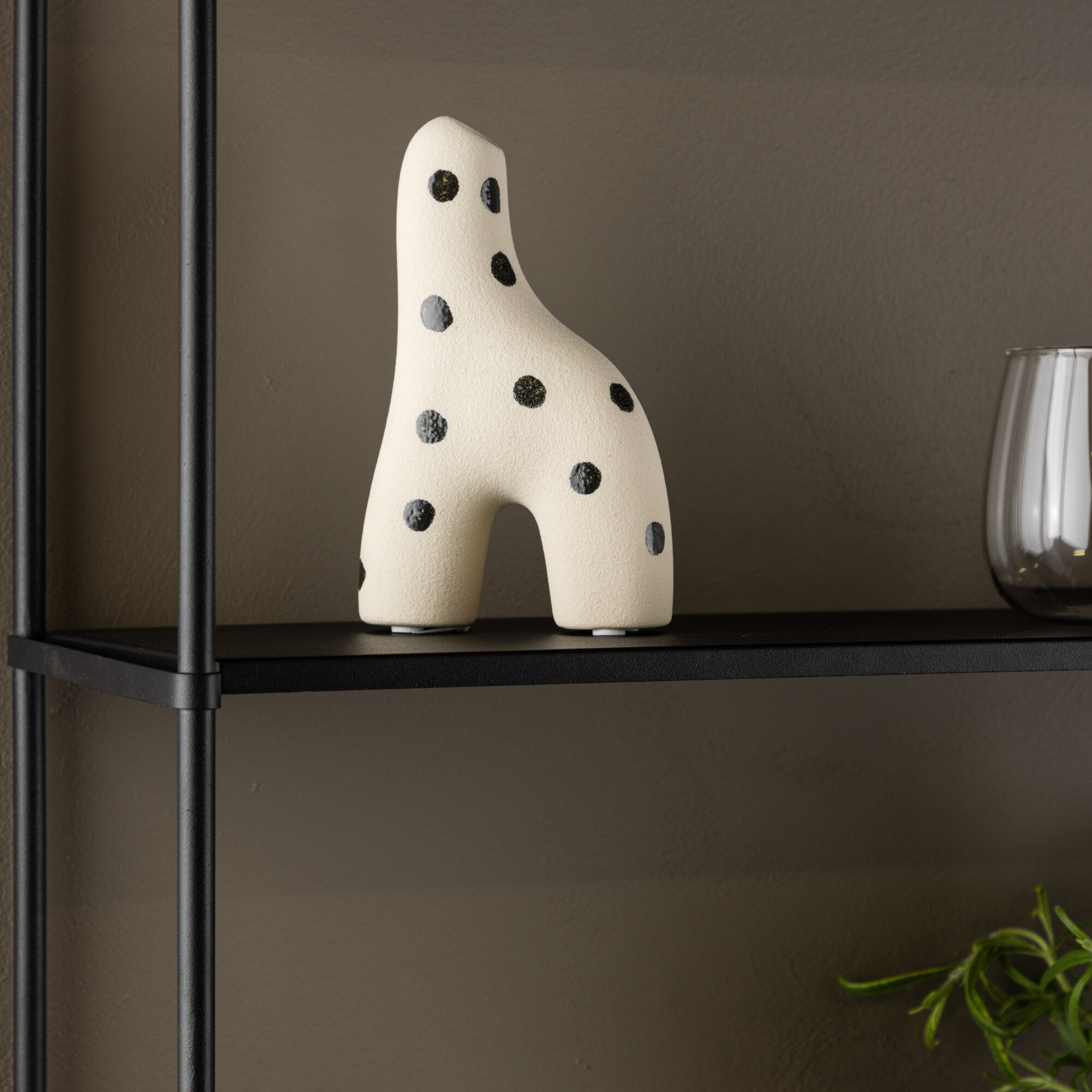 Aya Vase - White/Black Dots - 9*4*16Hcm Vit/Svart