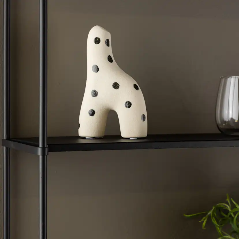 Aya Vase - White/Black Dots - 9*4*16Hcm Vit/Svart