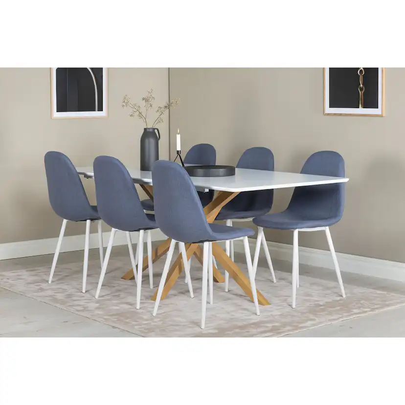 Matgrupp Venture Home Piazza Rektangulärt med 6 Polar stolar