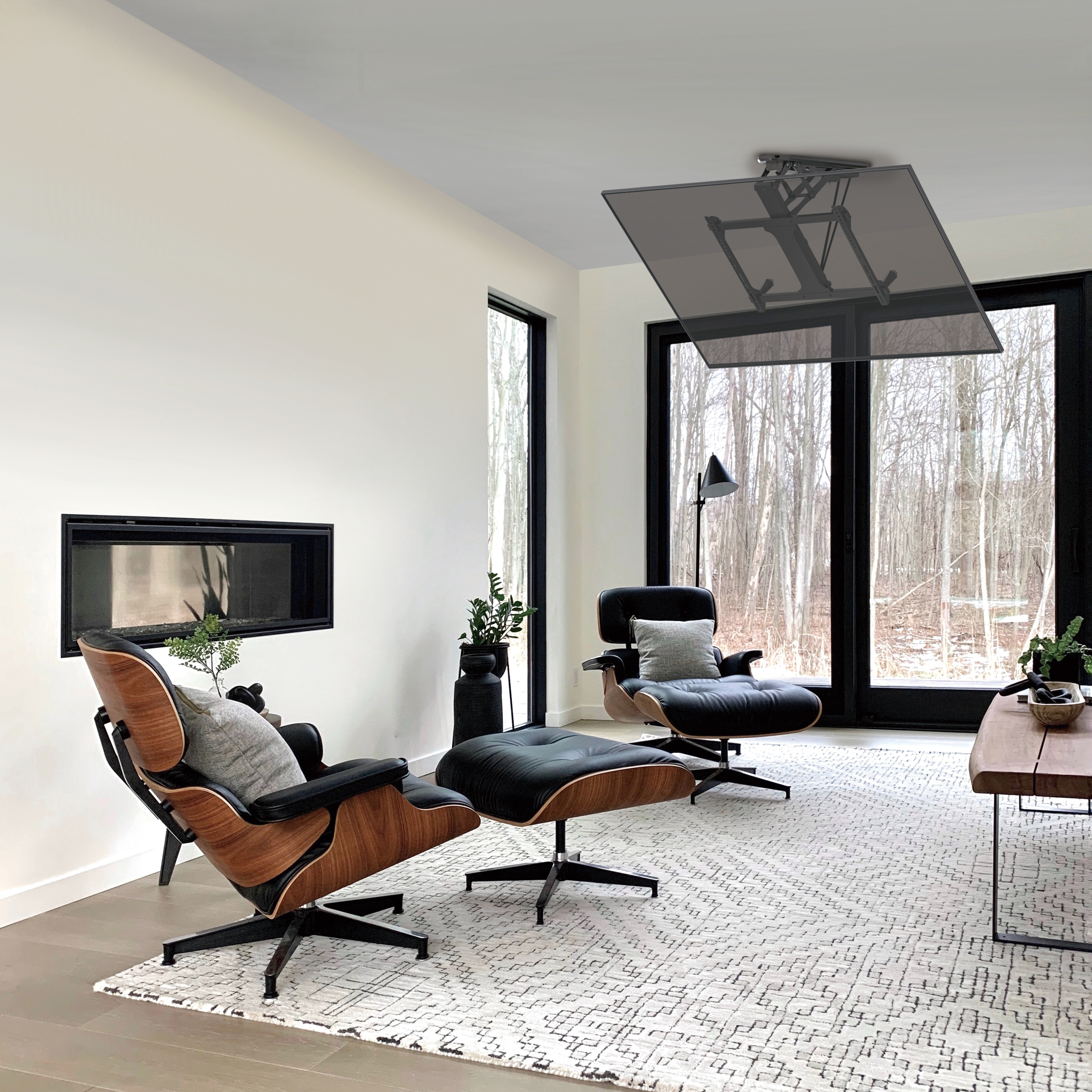 Motoriserat Flipdown-takfäste LogiLink TV 32-70 tum Tuya