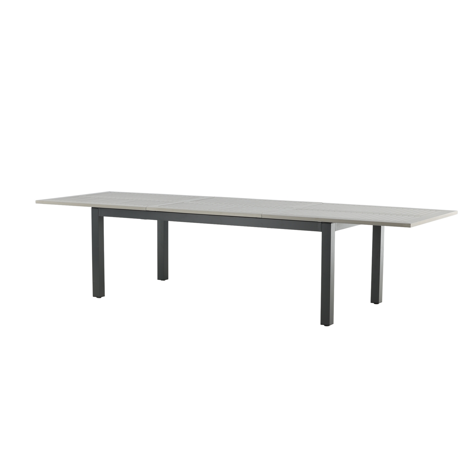Albany Bord - Svart Alu/grå aintwood - 224/324*100 Svart/Grå