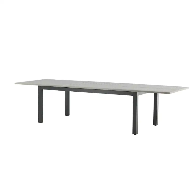 Albany Bord - Svart Alu/grå aintwood - 224/324*100 Svart/Grå