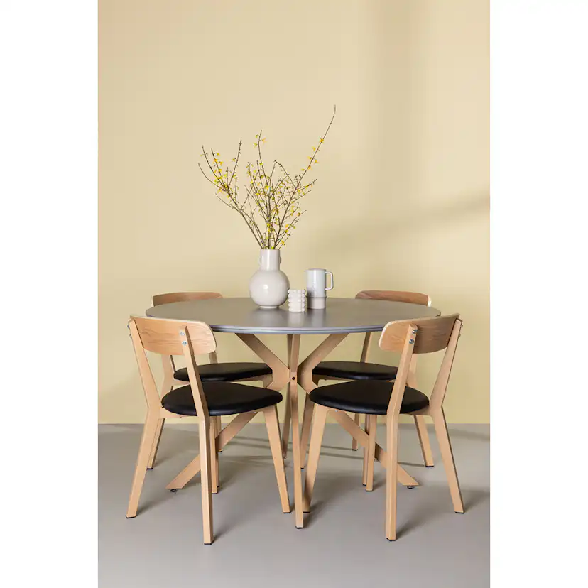 Matgrupp Venture Home Piazza Ø120 cm med 4st Sanjos Matstolar