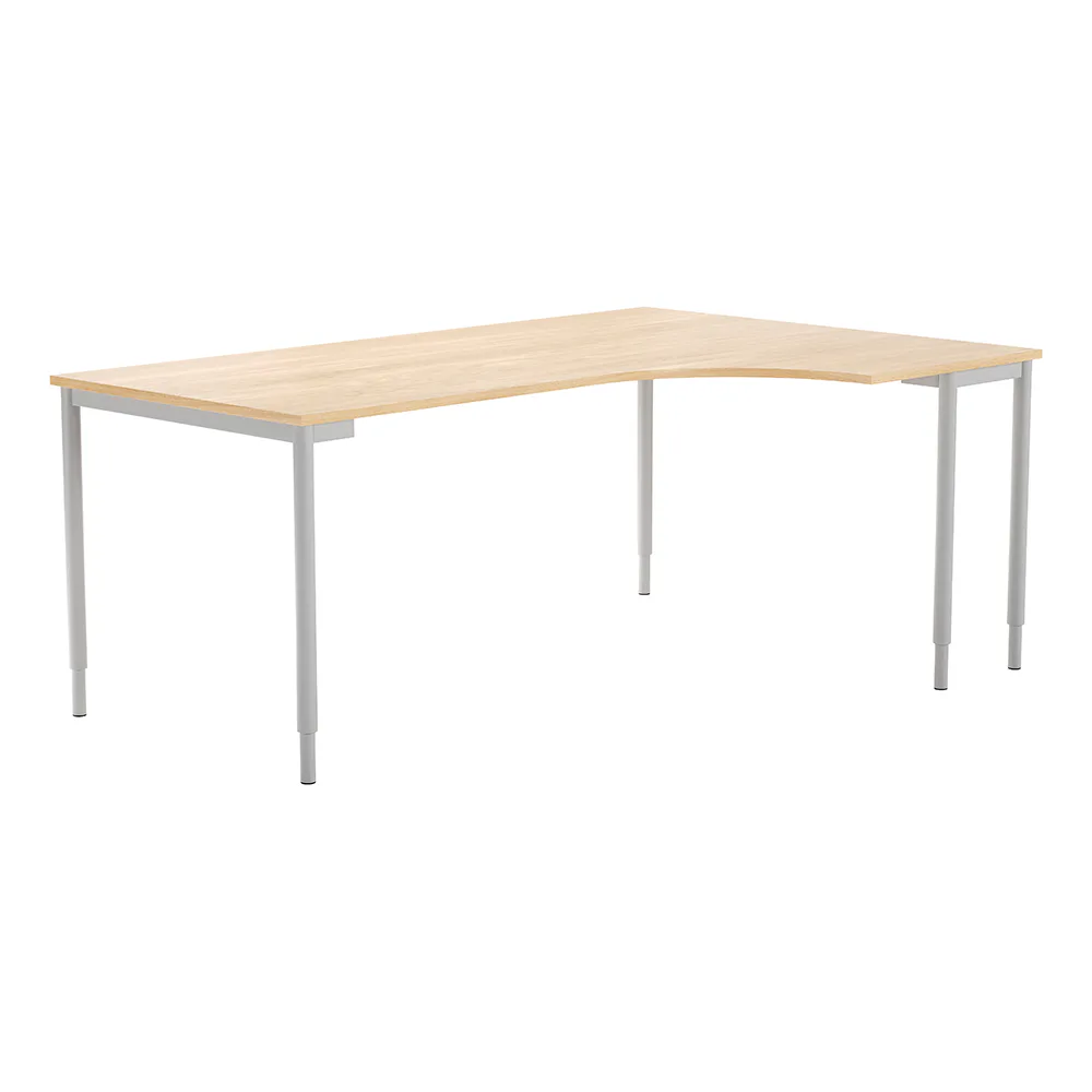 Hörnbord frist HÖ 800x1800x1200x600 eklaminat/silver Ek/Silver, Höger