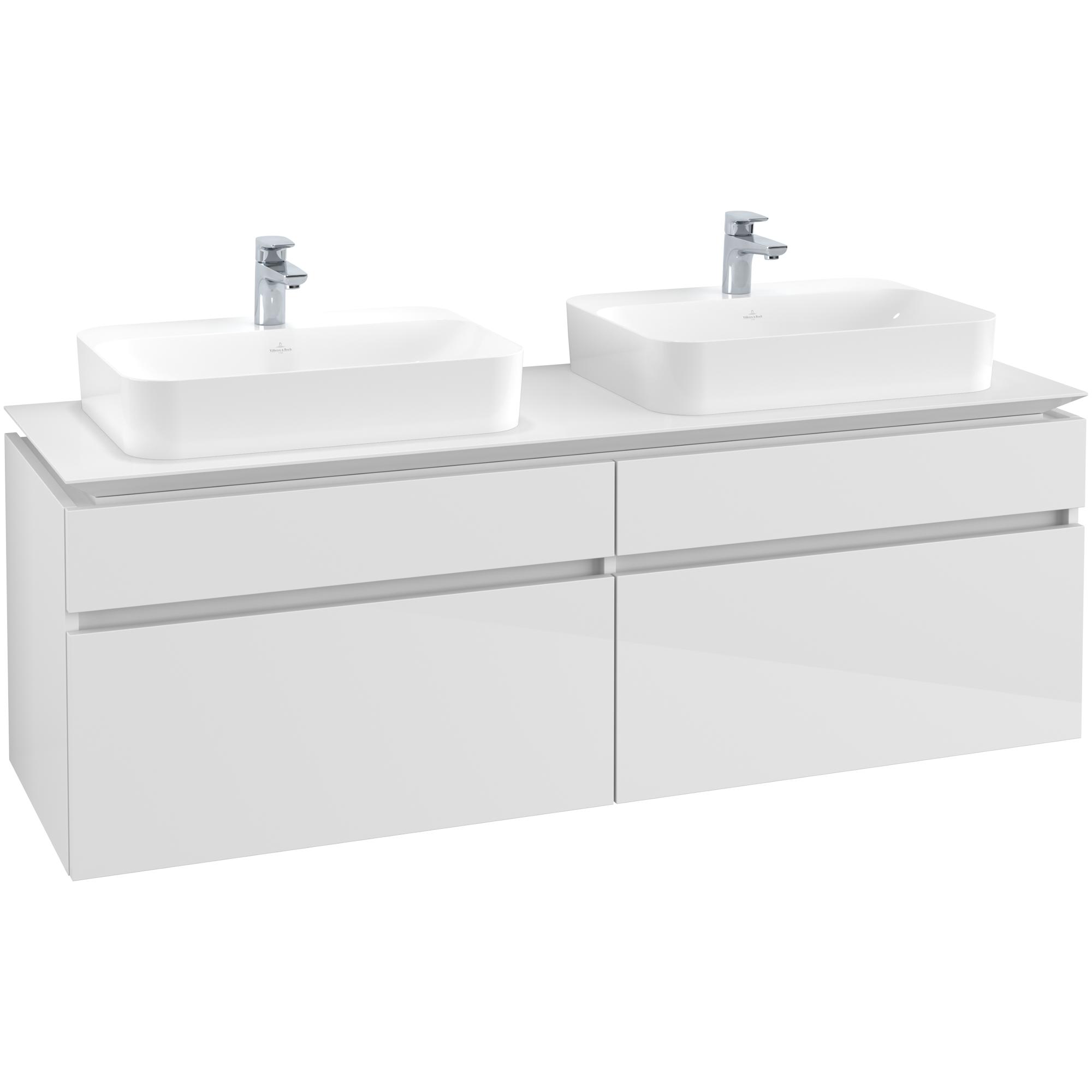 Tvättställsskåp Villeroy & Boch Legato 1600 med 4 Lådor för Två Ytmonterade Tvättställ från Finion & Memento