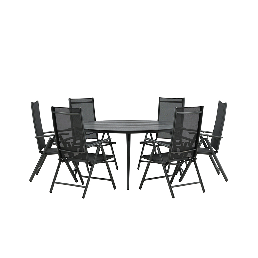 Break - Dining Table Round- Black / Black - Alu / Aintwood - Svart