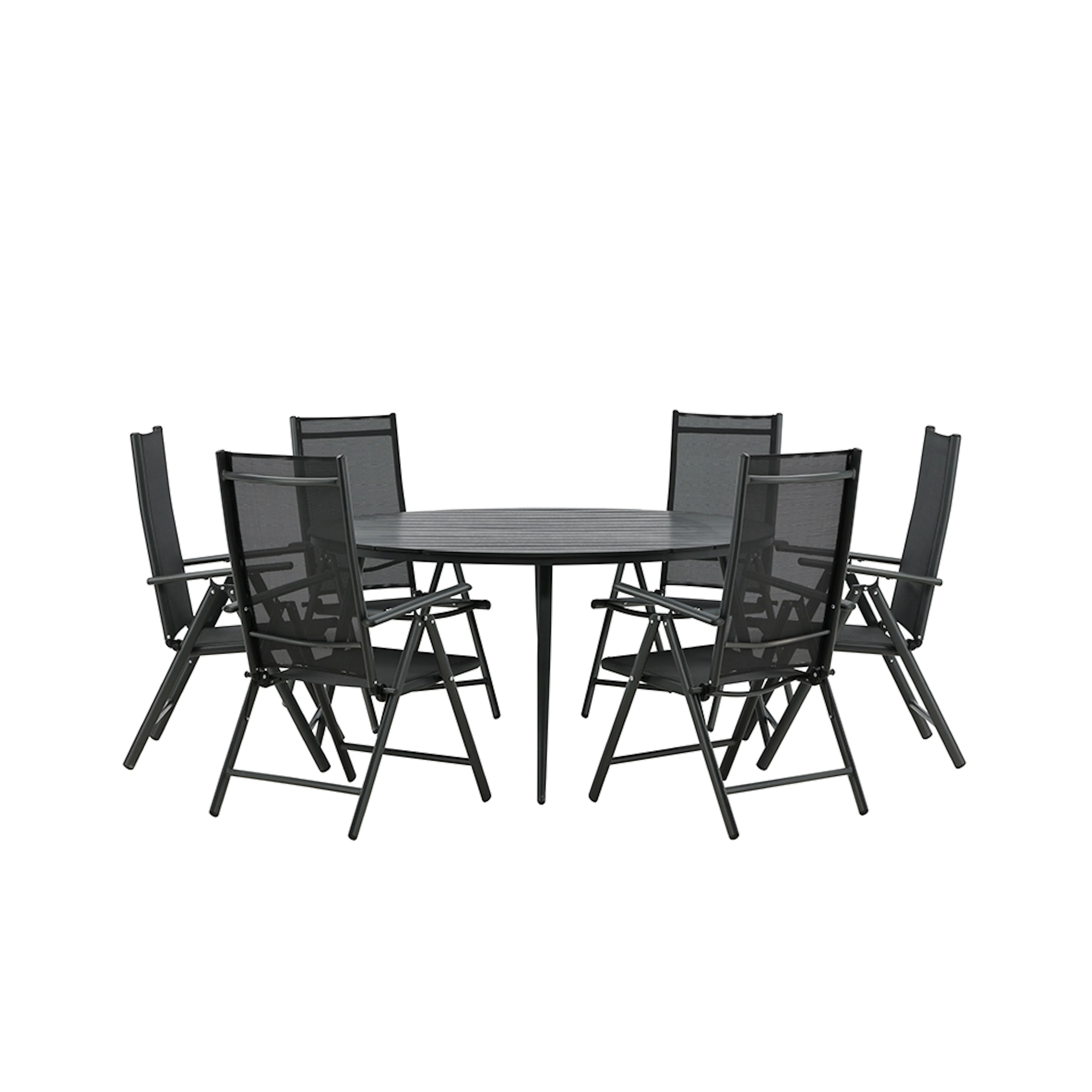 Break - Dining Table Round- Black / Black - Alu / Aintwood - Svart