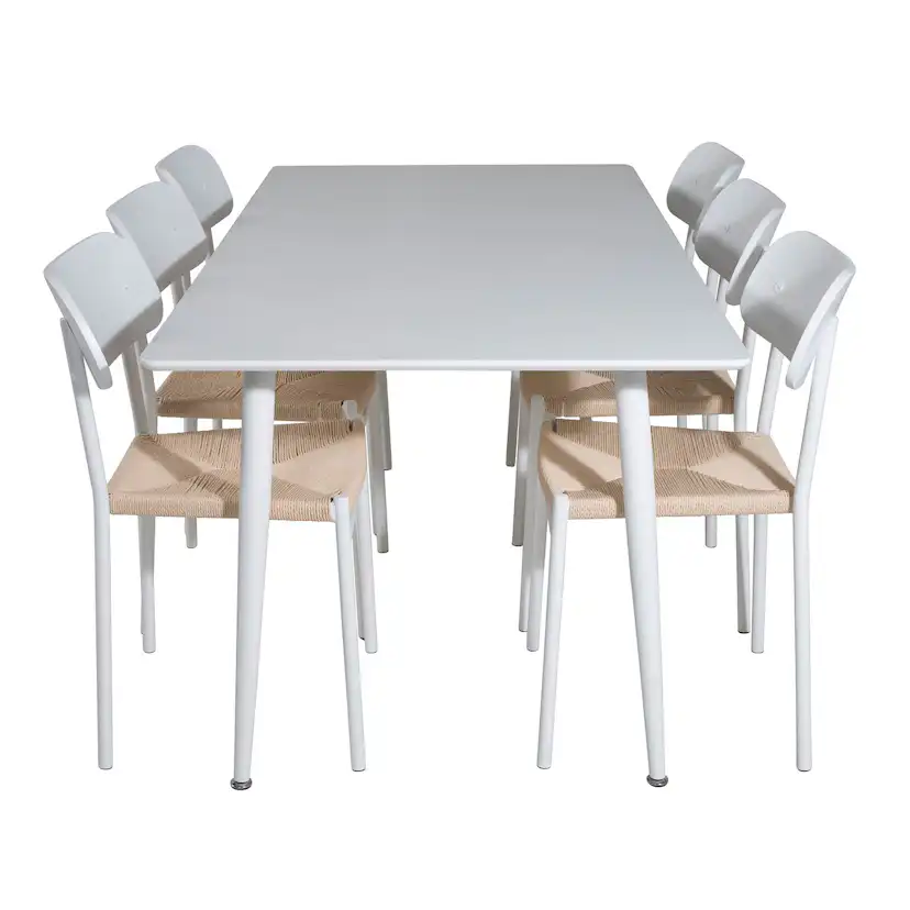 Matgrupp Venture Home Pobbie med 6 Peggy Stolar Vit