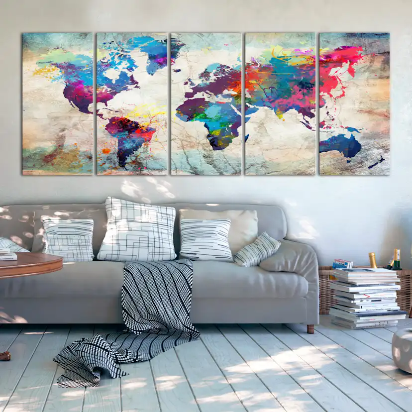 Tavla Arkiio World Map Cracked Wall